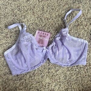 Savage X Fenty X Adam Selman lavender lace unpadded bra